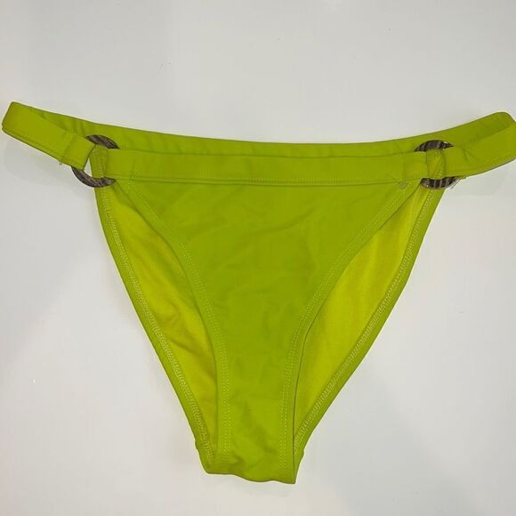 NWOT Topshop Lime Green Bikini Bottoms with Rings Size 10 - Picture 2 of 10